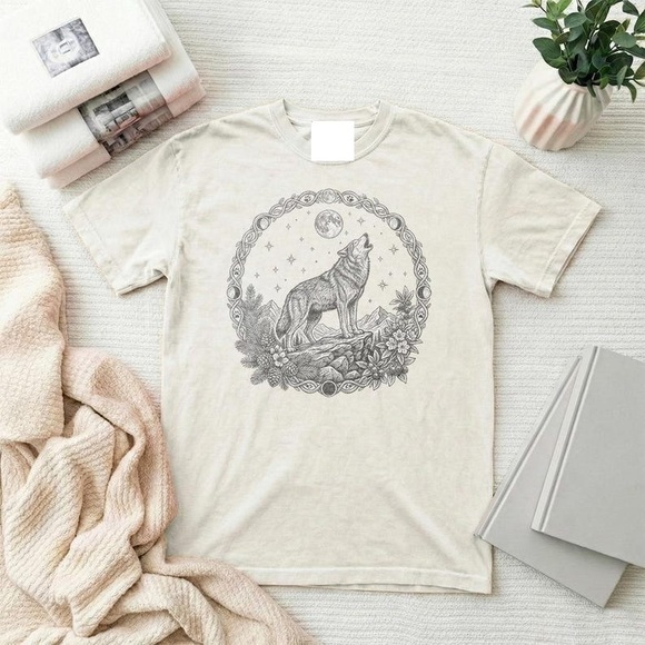 Other - Wolf T-Shirt, Retro 90s Howling Wolf Tee